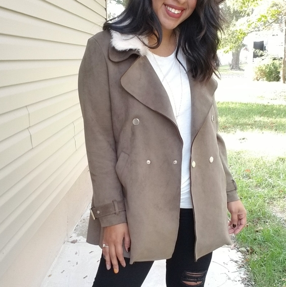 OLIVE OVERSIZED BOYFRIEND JACKET - Picture 6 of 12